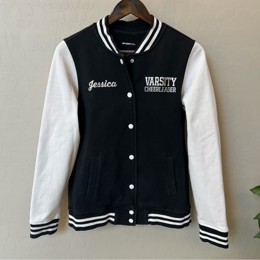 Sport-Tek Varsity Cheerleading jacket, cotton blend, snap closure, sz S - Picture 3 of 16
